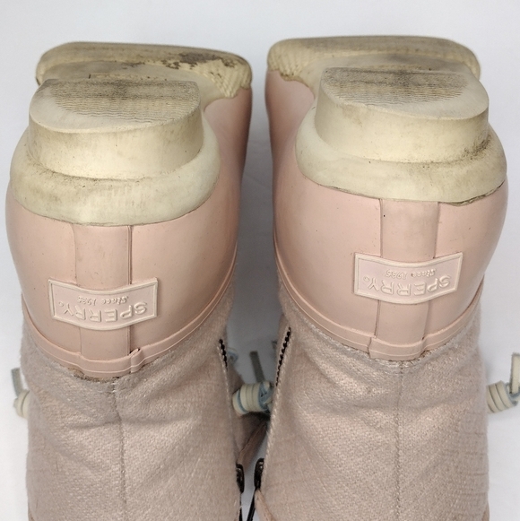 Sperry Saltwater Wool Rose Dust Insulated Lace Up Waterproof Winter Boots - Picture 13 of 16